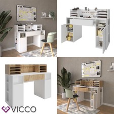 Schreibtisch Basteltisch XL 126,8 x 100 cm, mit Regale, Schubfach Vicco