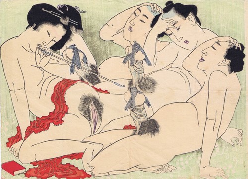 Shunga geisha mit zahlenden - shunga,