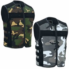 Herren Bikerweste Motorrad Kutte Clubweste Textil Weste Biker Motorrad Weste