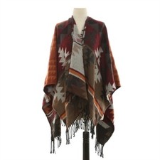 Poncho Überwurf schwarz  weinrot grau orange braun asymmetrisch