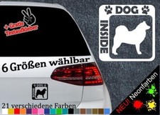 Husky Inside Aufkleber -6Größen- Sticker Hund im Auto Alaskan Malamute Siberian