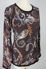 Damen Pullover Pulli Oberteil Paisley Glitzer Viskose OVANTI Gr.38(36)