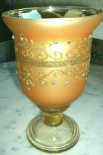 Teelicht Glas Teelichthalter Kerzenständer Windlicht Goldfarben Kelch