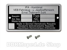 SIMSON Typenschild Rahmen