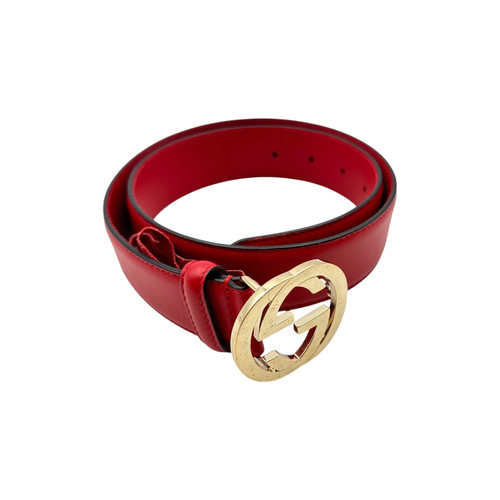 Gucci roter ledergürtel mit - gucci,