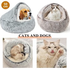 50CM Katzenbett Flauschig Katzenhöhle Hundebett Hundekorb Donut Kuschelbett