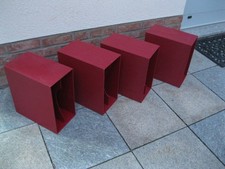 4 Stück Schallplatten LP Ständer Box rot weinrot dunkelrot für je ca. 40 LP's