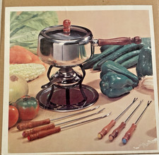 Silvesterparty /Fondue SET mit 6 Gabeln, Gefäß für Fleisch/ Käse/Früchte o.a.