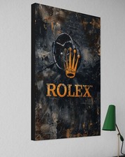 Uhr Leinwand Bild Farbig