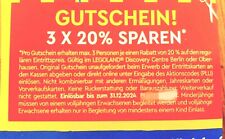Legoland Discovery Oberhausen / Berlin 3x20% Sparen Rabatt Coupon, 2024