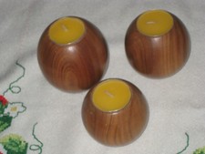 3 Kerzenhalter Teeelichthalter Set Holz Handarbeit gedrechselt