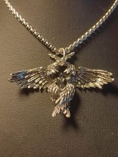 Gothic Halskette in Silber verschlungene Flügel Rocker Biker Punk Retro Design