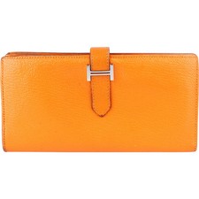 Hermès Orange Leather Bearn