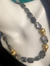 Designer Schwarze Barock Perlen Kette  Unikat