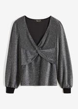Glitzershirt mit Knotendetail