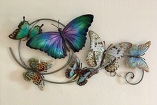 1 XXL Wanddeko Schmetterlinge NEU Schmetterling Wandbild 73 cm gross aus Metall 
