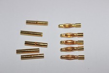 5 Paar Goldstecker 2 mm Stecker Goldkontakt Bananenstecker Buchse + Stecker 