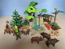 Playmobil Konvolut Waldtiere Wasserfall Bäume Pflanzen Tannen Quelle Landschaft