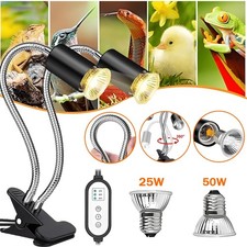 Doppelende Schildkröten Wärmelampe Reptilien Terrarium Lampe E27 UVA UVB 25+50W