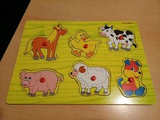 Kinder Steckpuzzle von Eichhorn 6-teilig Bauernhoftiere