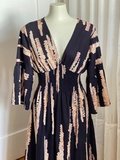 Maxi Sommerkleid schwarz beige