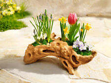 Pflanzschale Baumwurzel aus wetterfestem Kunststein zwei Pflanztöpfe