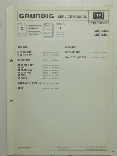 Grundig service manual - service, cuc
