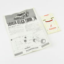 Manual & Sticker - Toyota Celica Turbo '78 - 1:24 Scale Fujimi Plastic Model Kit