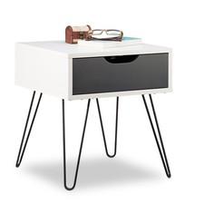 Nachttisch weiß-grau