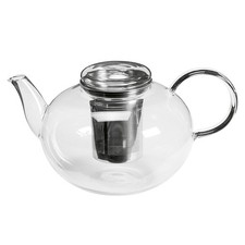LEONARDO 030527 Teekanne "Moon" aus Glas, mit Edelstahl-Sieb, 2 l, klar/edelstah