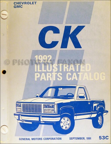 1992 chevrolet gmc teilebuch - chevrolet,