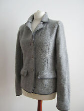 GEORG MAIER WOLL BLAZER GR.38 IN GRAU & HELLGRAU KARIERT BLAZER JACKE