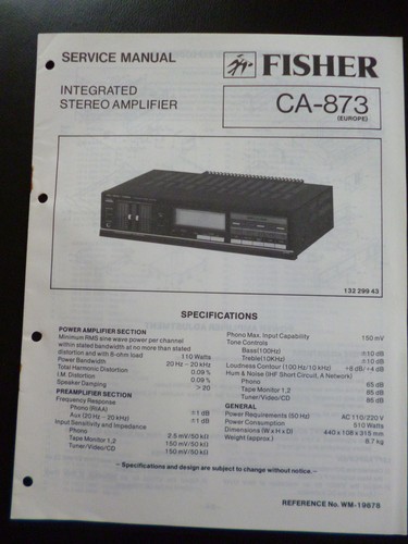 Original service manual fisher - service,