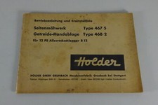 Betriebsanleitung / Ersatzteilliste Holder Seitenmähwerk + Ablage 467/5 / 468/2