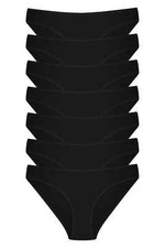 Damen Slips 7er Set Unterhosen schwarz Baumwolle Panty Unterwäsche Frauen S-3XL