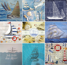 4 Servietten Maritim Meer Boote Schiffe ~  verschiedene Motive zur Auswahl