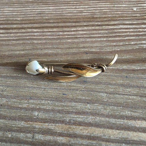 Gold double tulbe brosche - double,