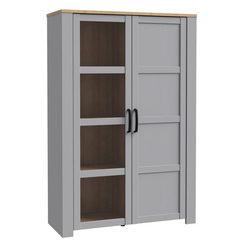 Highboardvitrine eiche grau - highboardvitrine,