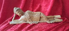 liegender Holz Buddha aus Burma Südostasien von 2004 ,30cm groß