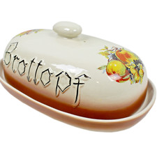 Brottopf Keramik Brot-Topf Dose Brotkasten oval  - 37 x 22,5 x 15,5 cm Brotdose