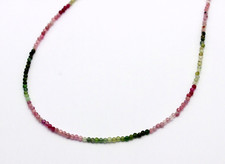 Wunderschöne Turmalin Kette Edelsteinkette facettiert Kugel Bunt Collier 45 cm