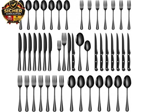 Besteck set schwarz - schwarz, 8