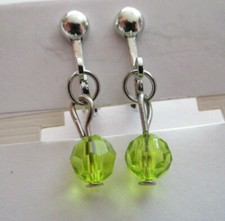 Ohrclips silberf klein grün