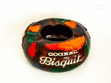 Cognac Bisquit Aschenbecher 70er Jahre bunt Vintage Ricard Keramik Made in France