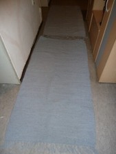 2 graue Läufer, 70 x 140, gewebt aus Baumwolle, mit Fransen