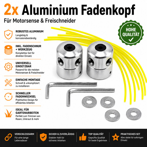 Aluminium fadenkopf alu - 2x,