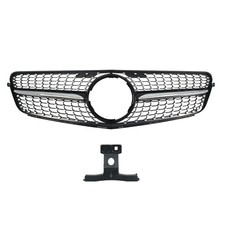 Für Mercedes Benz C Klasse W204 C180 C200 C300 08-14 Diamond Schwarz Kühlergrill