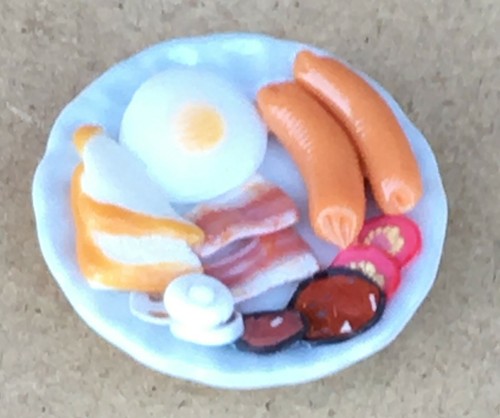 Puppenstube versilbertes essen - puppenstube,