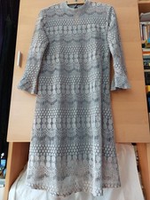 Kleid Spitze Mini von Cream S mit Unterkleid Spitzenkleid Grau