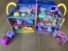 1 LPS Littlest Pet Shop Papphaus Papp- Haus mit Zubehör, 7 Tierchen, selten